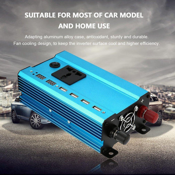 Professional 3000W Power Inverter DC to AC Home Fan Cooling Car Converter for Household Appliances Emergency Power Supply