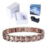 Hottime Double Row 4 IN 1 Energy Magnetic Therapy Bracelets & Bangles Fashion Healing 99.95% Pure Copper Bracelet Gift for Women